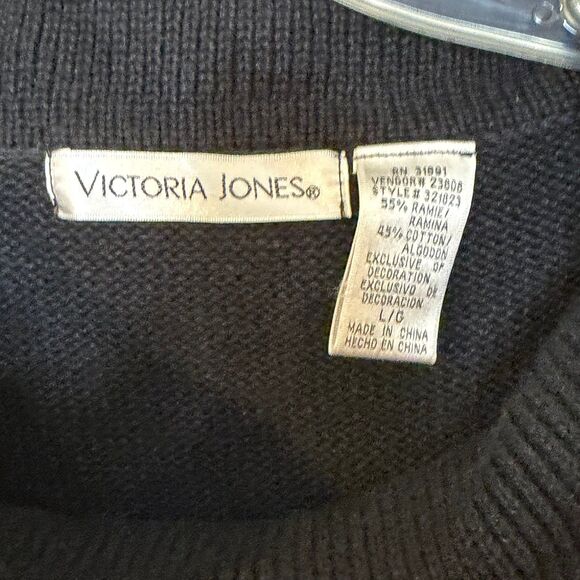 Vtg Victoria jones Ugly Christmas Sweater Womens Large Oversized Multicolor - Picture 4 of 5